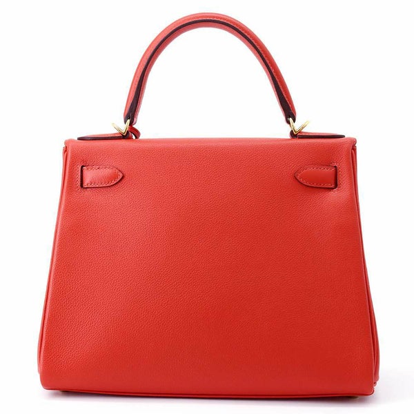 エルメス ケリー28 内縫い ヴェルソ ルージュクー/ルージュグレナ/ゴールド金具 エバーカラー D刻印 2way