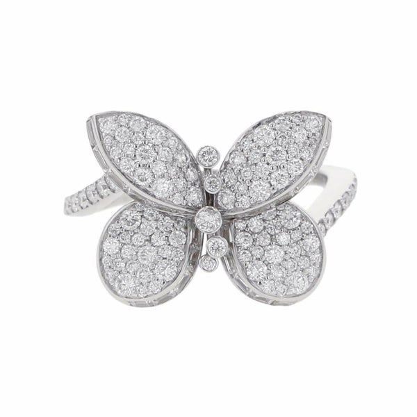 グラフ リング ベビー プリンセス バタフライ リング ダイヤモンド K18WG リングサイズ約8号 GRAFF ジュエリー