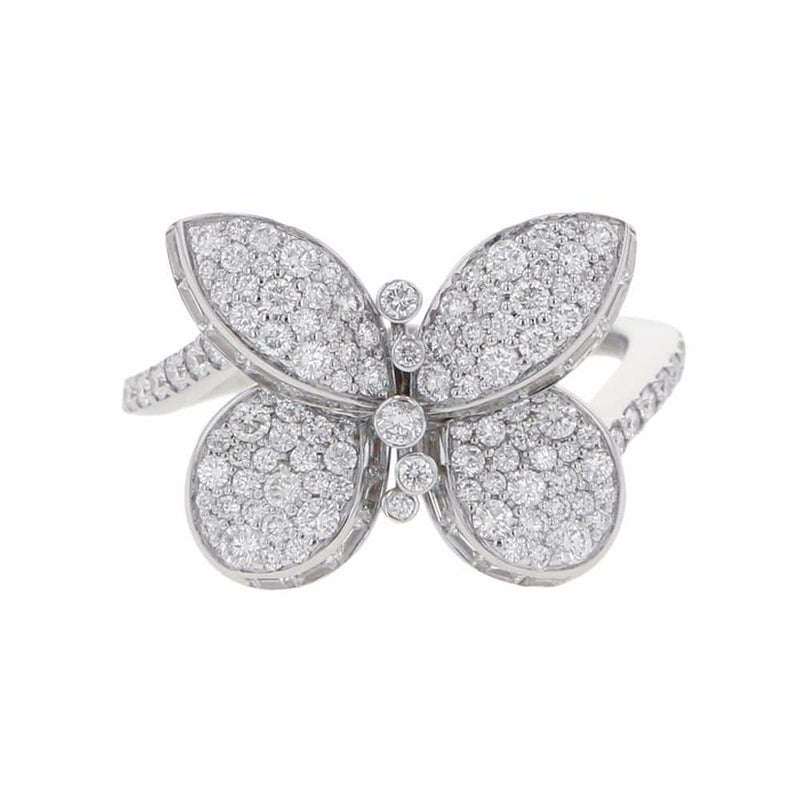 グラフ リング ベビー プリンセス バタフライ リング ダイヤモンド K18WG リングサイズ約8号 GRAFF ジュエリー