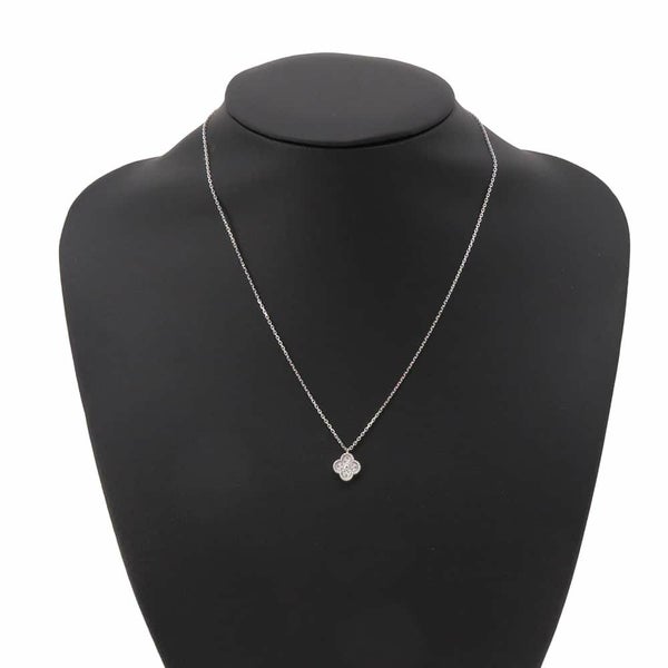 ヴァンクリ ネックレス スウィート アルハンブラ ペンダント ダイヤモンド 12P 0.08ct K18WGホワイトゴールド VCARO85900