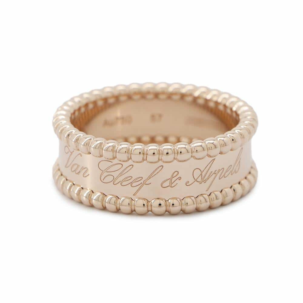 <美品>ヴァンクリーフ&アーペル リング ペルレ シニアチュール K18PG ヴァンクリーフ&アーペル リング ペルレ シニアチュール リング K18PG