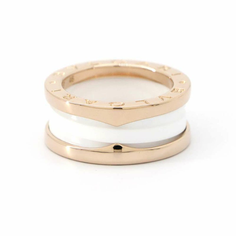ブルガリ リング ビーゼロワン B-zero1 2バンド K18PGピンクゴールド ホワイトセラミック サイズ46 347007 BVLGARI 指輪