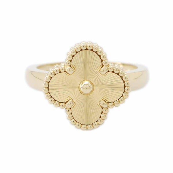 ヴァンクリーフ&アーペル リング ヴィンテージ アルハンブラ リング ギヨシェ K18YG リングサイズ52 VCARP61355/VCARP61300 指輪