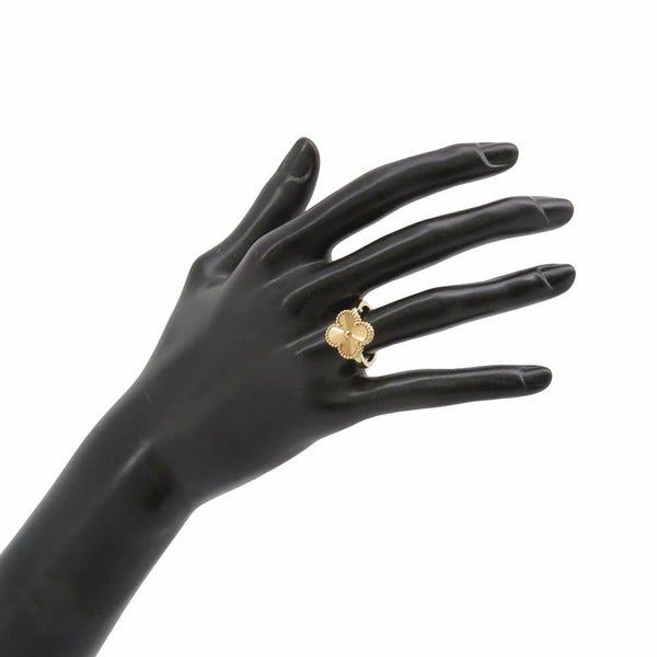 ヴァンクリーフ&アーペル リング ヴィンテージ アルハンブラ リング ギヨシェ K18YG リングサイズ52 VCARP61355/VCARP61300 指輪