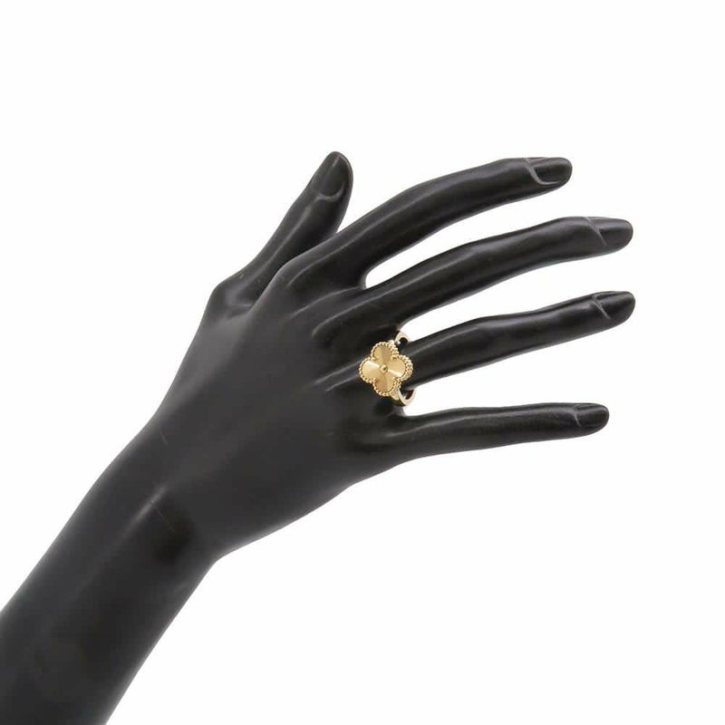 ヴァンクリーフ&アーペル リング ヴィンテージ アルハンブラ リング ギヨシェ K18YG リングサイズ52 VCARP61355/VCARP61300 指輪