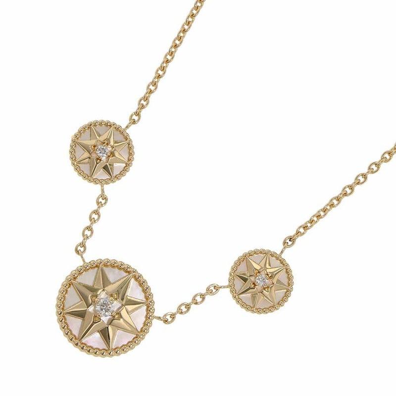 クリスチャン・ディオール ネックレス ローズデヴァン ネックレス ダイヤモンド 3P マザーオブパール K18YG JRDV95146