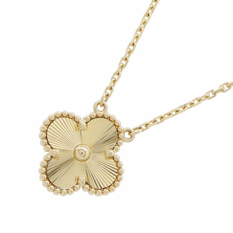 ヴァンクリーフ&アーペル ネックレス ヴィンテージ アルハンブラ ペンダント ギヨシェ K18YGイエローゴールド VCARP4KL00