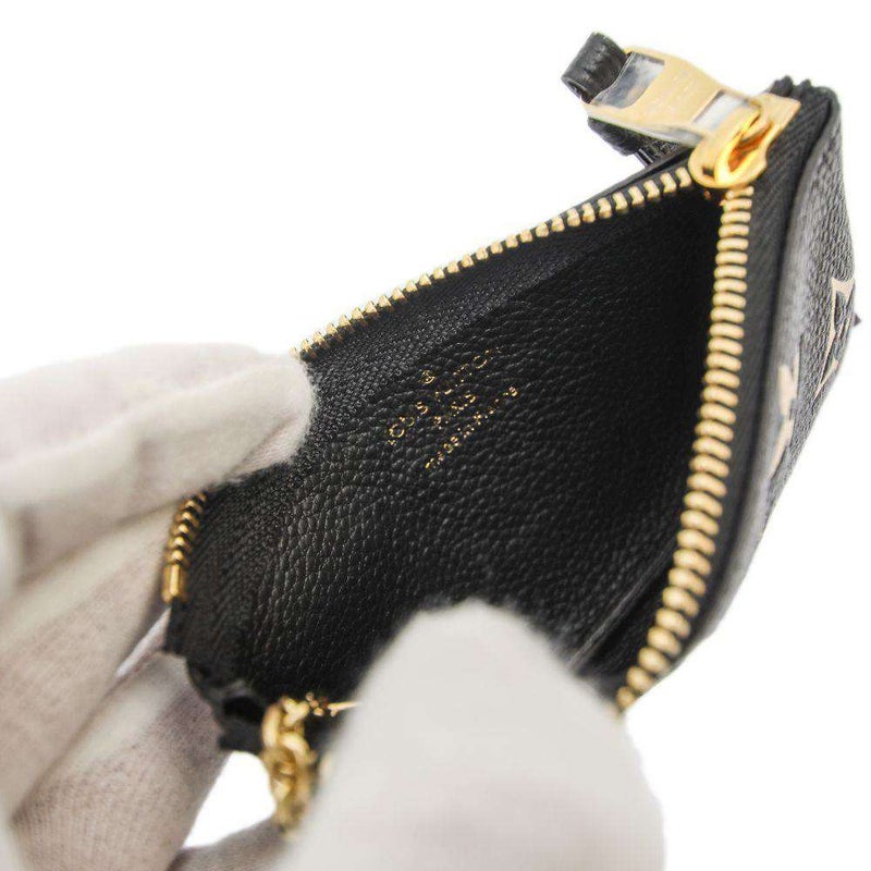 ルイヴィトン コインケース モノグラム・アンプラント カード＆キーケース ポシェット・クレ M80885 LOUIS VUITTON 黒/ベージュ