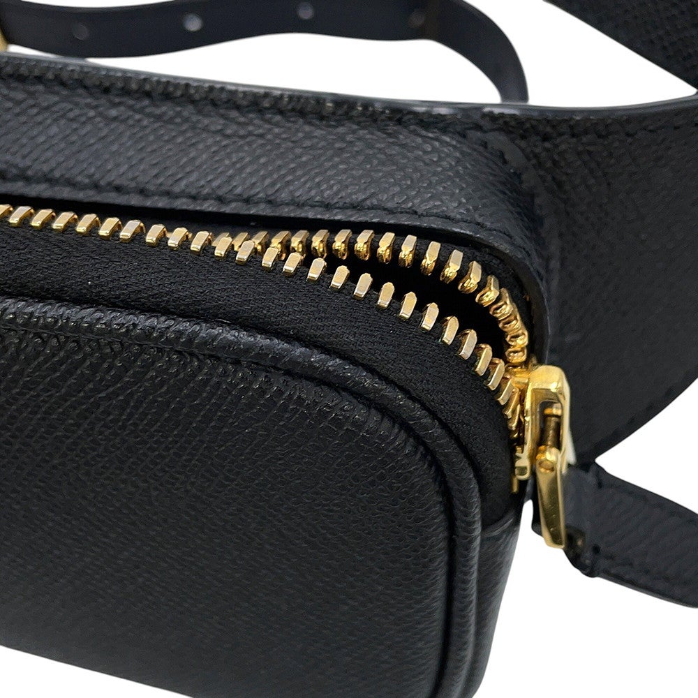 【未使用】TOM FORD ボディバッグ ブラック トムフォード ボディバッグ レザー TOM FORD ウエストバッグ メンズ 黒
