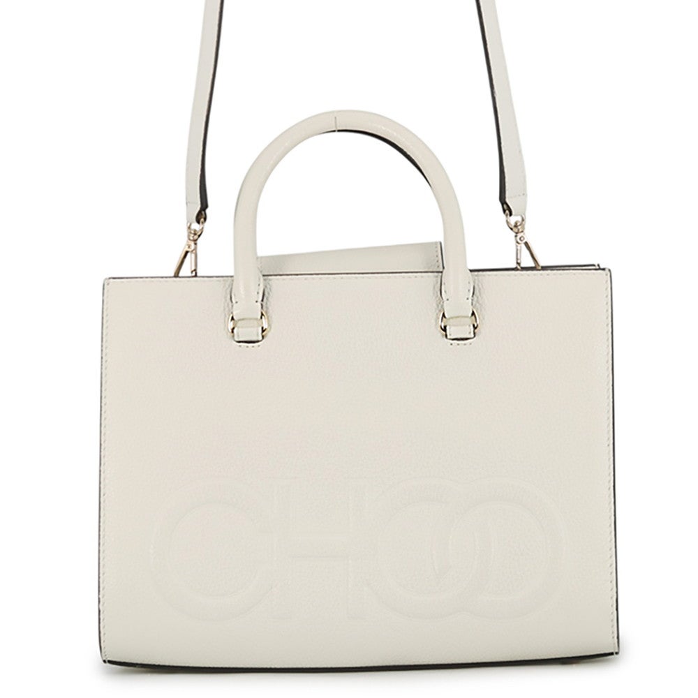 限定値下げ★JIMMYCHOO ホワイト 2way ハンドバッグ　ジミーチュウ ジミーチュウ ハンドバッグ CHOO BOOK レザー JIMMY CHOO 2way 白