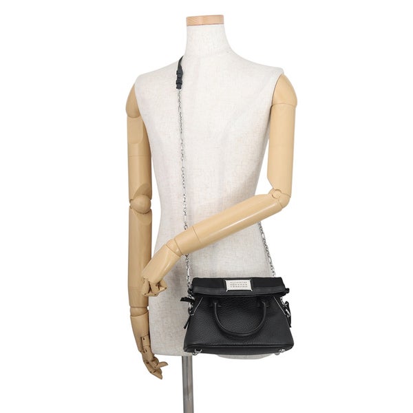 メゾンマルジェラ ハンドバッグ 5AC マイクロ カーフレザー キャンバス S56WG0081 Maison Margiela 2WAY 黒