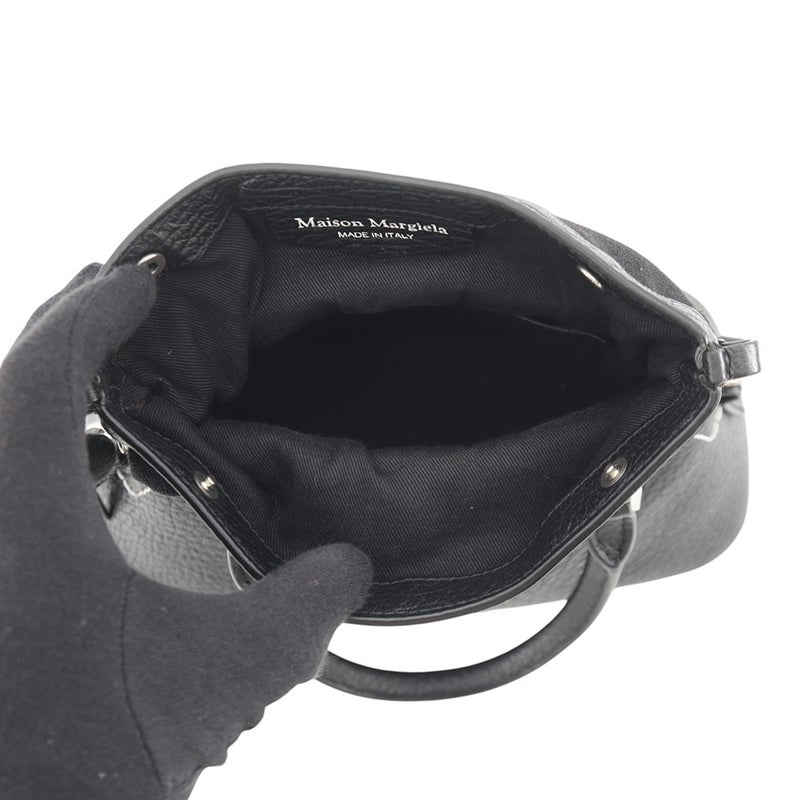 メゾンマルジェラ ハンドバッグ 5AC マイクロ カーフレザー キャンバス S56WG0081 Maison Margiela 2WAY 黒
