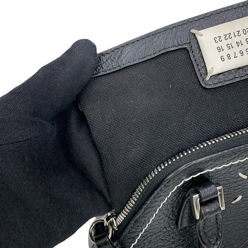 メゾンマルジェラ ハンドバッグ 5AC マイクロ カーフレザー キャンバス S56WG0081 Maison Margiela 2WAY 黒