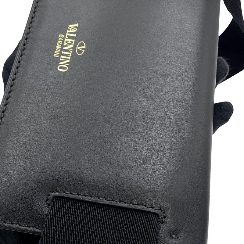 ヴァレンティノ・ガラヴァーニ ボディバッグ VLTNロゴ QW0B0C76DQM VALENTINO ベルトバッグ 黒