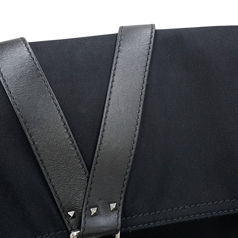 ヴァレンティノ・ガラヴァーニ リュック バックパック キャンバス レザー VALENTINO 黒