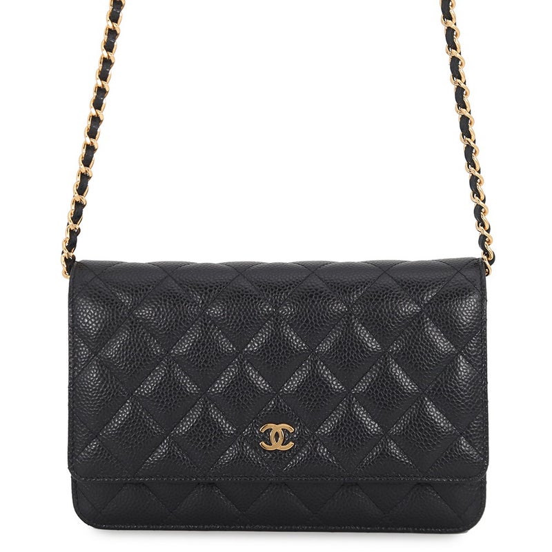 シャネル チェーンウォレット クラシック マトラッセ ココマーク キャビアスキン AP0250 CHANEL 財布 黒