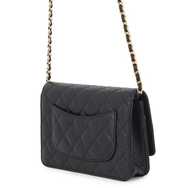 シャネル チェーンウォレット クラシック マトラッセ ココマーク キャビアスキン AP0250 CHANEL 財布 黒