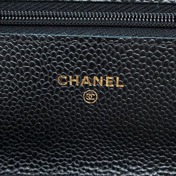 シャネル チェーンウォレット クラシック マトラッセ ココマーク キャビアスキン AP0250 CHANEL 財布 黒