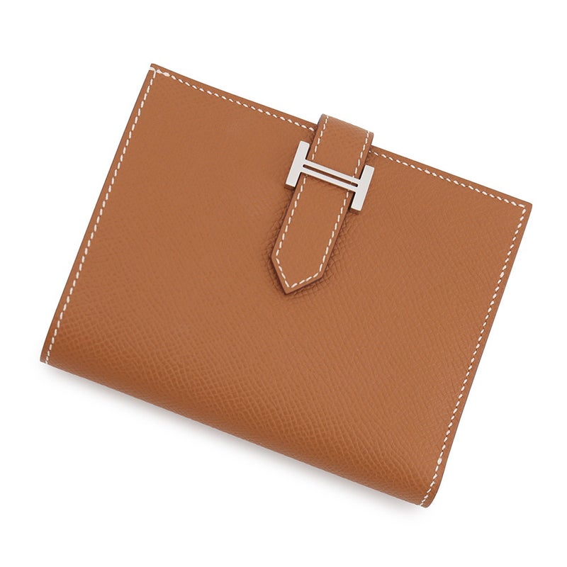 エルメス 二つ折り財布 ベアンコンパクト ゴールド/シルバー金具 エプソン G刻印