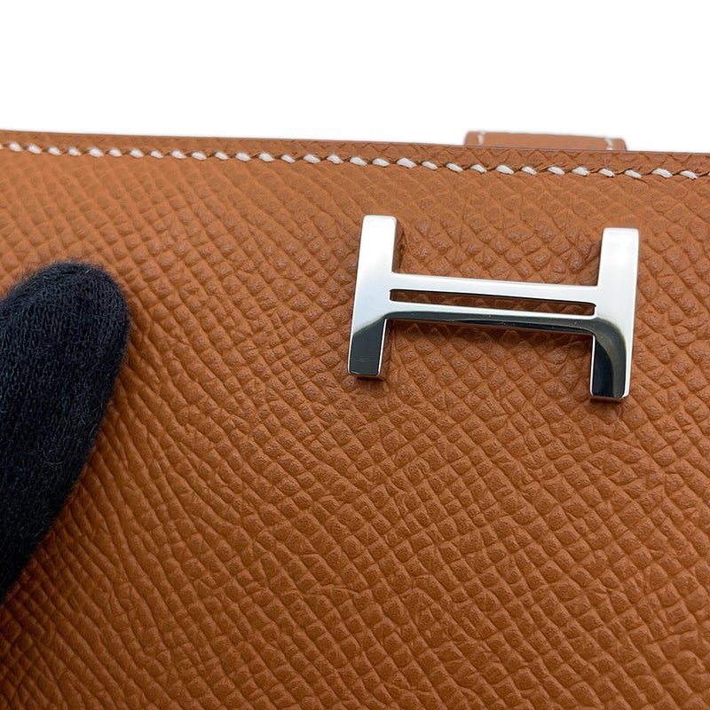 エルメス 二つ折り財布 ベアンコンパクト ゴールド/シルバー金具 エプソン G刻印