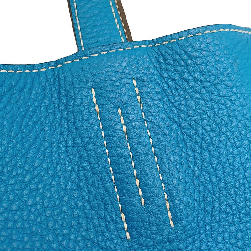 エルメス トートバッグ ドゥブルセンス 28 エタン/ブルーザンジバル/トリヨンクレマンス A刻印 HERMES リバーシブル