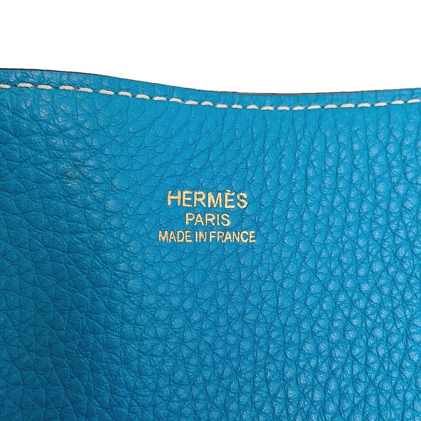 エルメス トートバッグ ドゥブルセンス 28 エタン/ブルーザンジバル/トリヨンクレマンス A刻印 HERMES リバーシブル