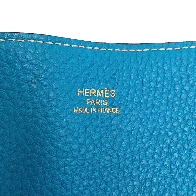 エルメス トートバッグ ドゥブルセンス 28 エタン/ブルーザンジバル/トリヨンクレマンス A刻印 HERMES リバーシブル