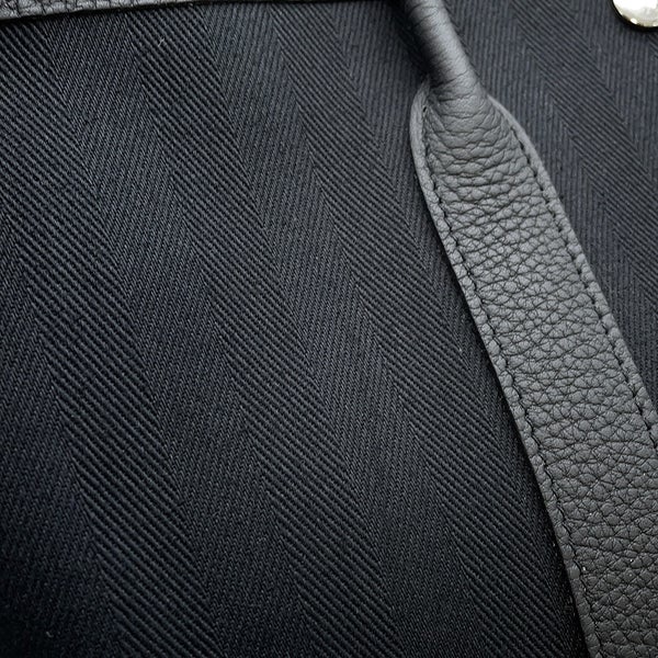 エルメス トートバッグ ガーデンパーティTPM ブラック/シルバー金具 トワルシェブロン/ネゴンダ C刻印 黒