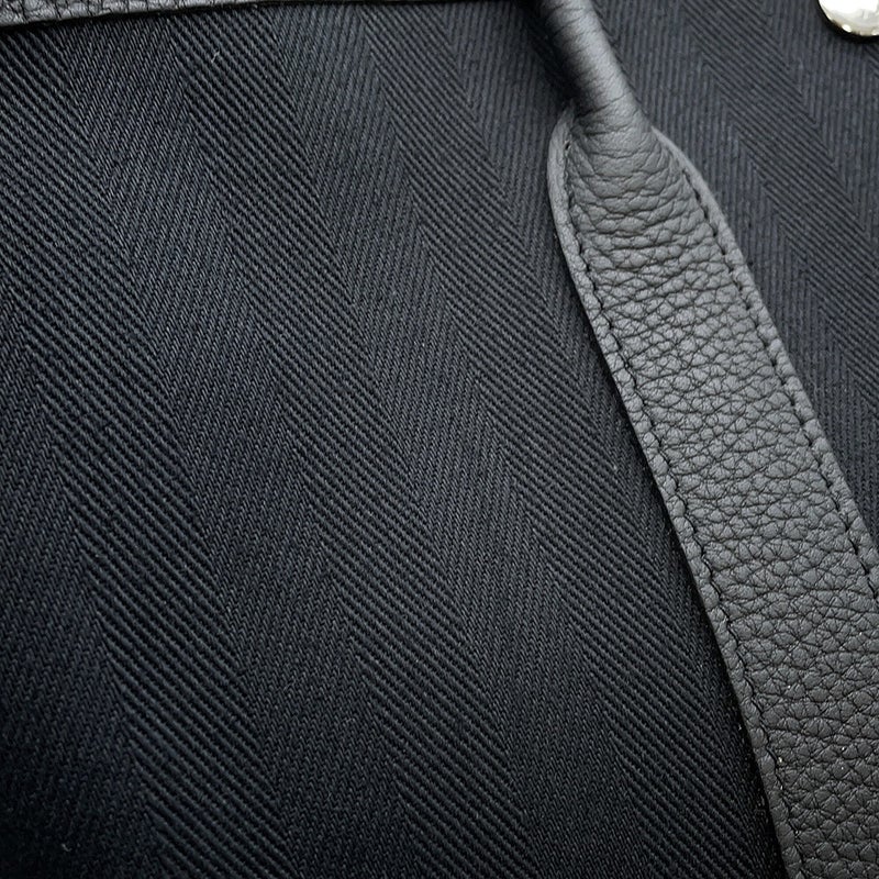 エルメス トートバッグ ガーデンパーティTPM ブラック/シルバー金具 トワルシェブロン/ネゴンダ C刻印 黒