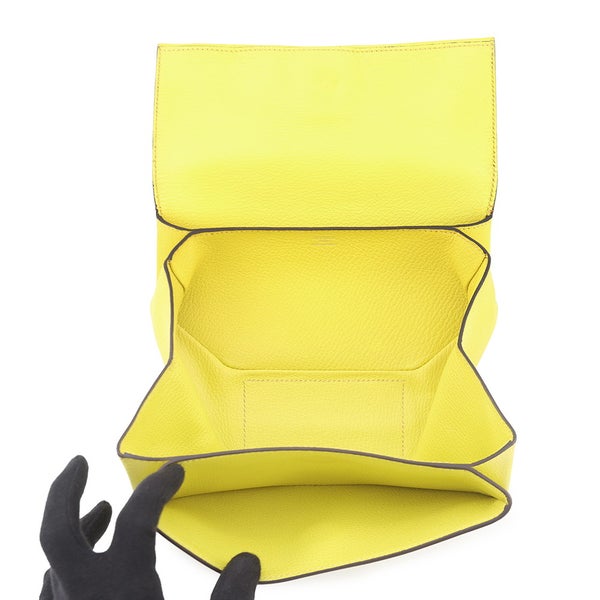 エルメス クラッチバッグ オプリ ライム/シルバー金具 シェブルミゾル A刻印 シェーブル