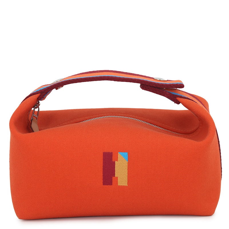 エルメス ポーチ ブリッド・ア・ブラック・HパヴィヨンPM オランジュ・フー/シルバー金具 キャンバス HERMES バッグ 小物入れ