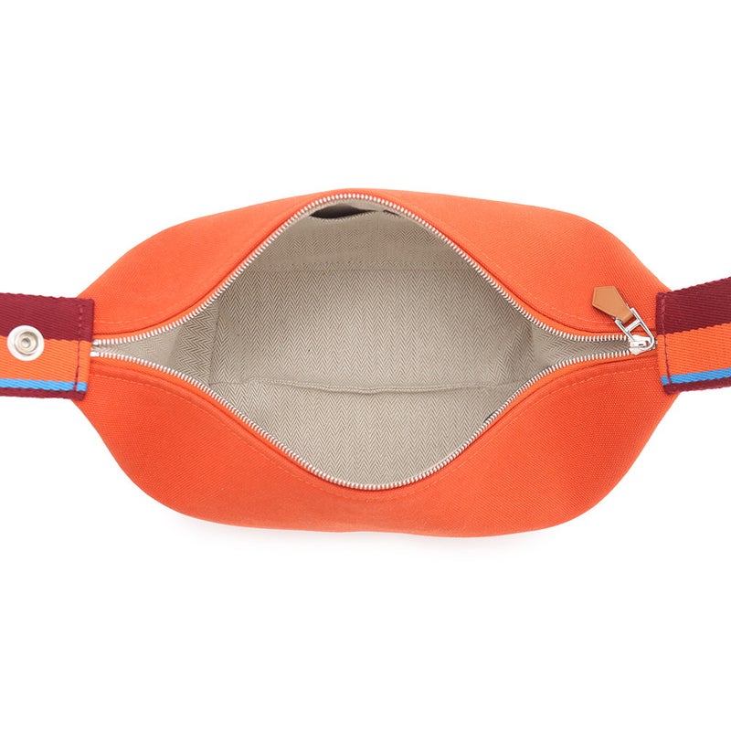 エルメス ポーチ ブリッド・ア・ブラック・HパヴィヨンPM オランジュ・フー/シルバー金具 キャンバス HERMES バッグ 小物入れ