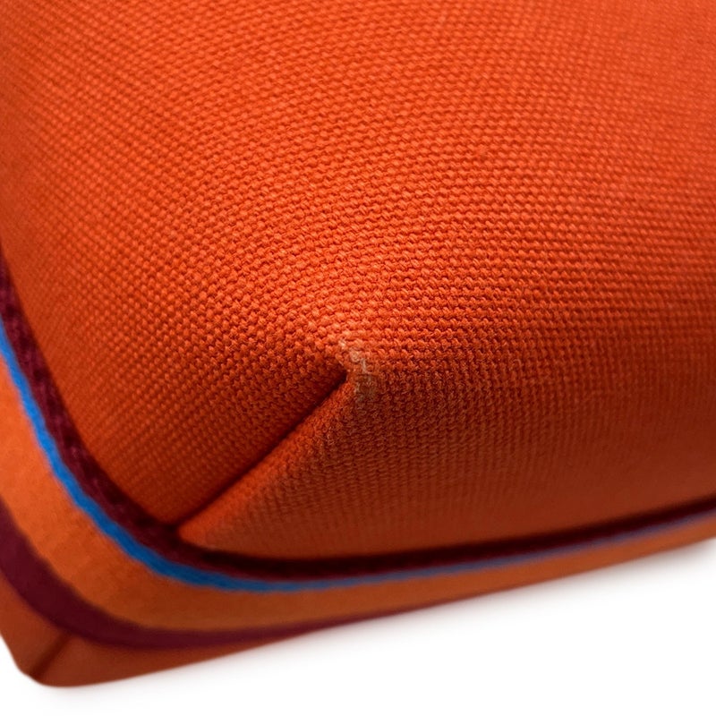 エルメス ポーチ ブリッド・ア・ブラック・HパヴィヨンPM オランジュ・フー/シルバー金具 キャンバス HERMES バッグ 小物入れ