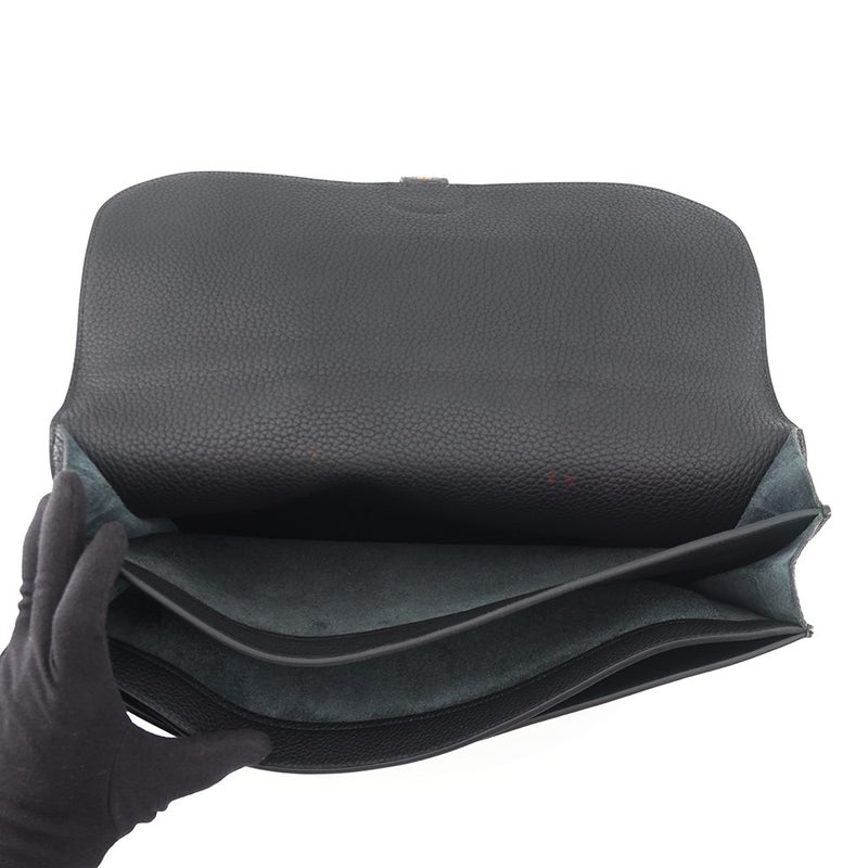 エルメス ビジネスバッグ サックアデペッシュ38 ブラック/ゴールド金具 トゴ B刻印 黒 メンズ