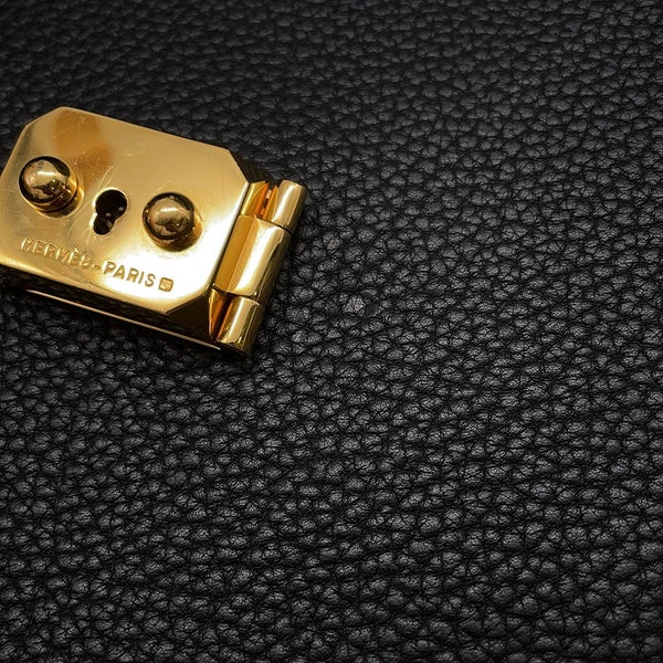 エルメス ビジネスバッグ サックアデペッシュ38 ブラック/ゴールド金具 トゴ B刻印 黒 メンズ