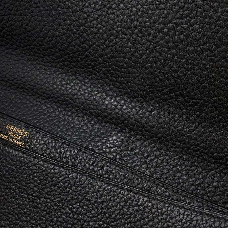 エルメス ビジネスバッグ サックアデペッシュ38 ブラック/ゴールド金具 トゴ B刻印 黒 メンズ