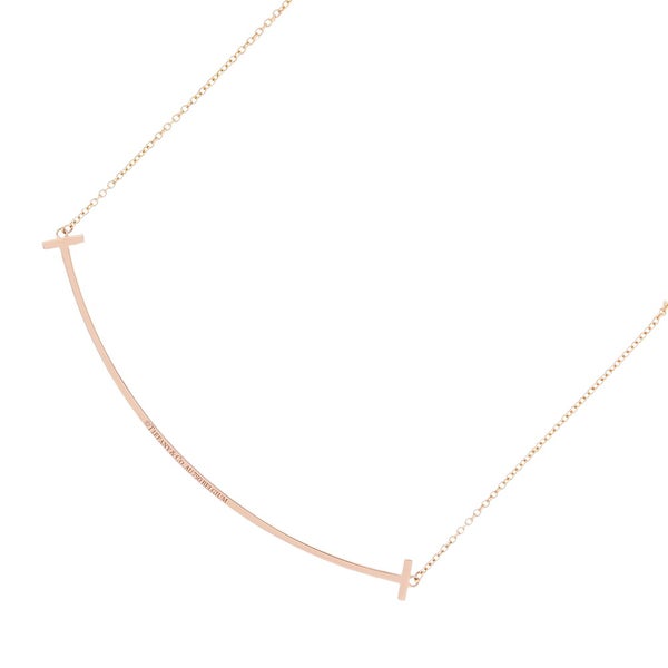 ティファニー ネックレス Tスマイル ペンダント ラージ ダイヤモンド 計約0.19ct K18PGピンクゴールド 60011654 Tiffany&Co.
