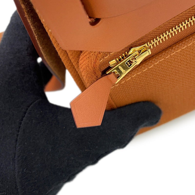 エルメス ショルダーバッグ エールバッグジップ ミニ フォーヴ/ゴールド金具 トワルアッシュ/ヴァッシュハンター G刻印
