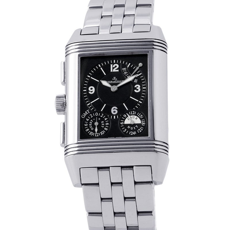 ジャガールクルト レベルソ グランド GMT Q3028120 JAEGER-LECOULTRE 腕時計 シルバー/黒文字盤