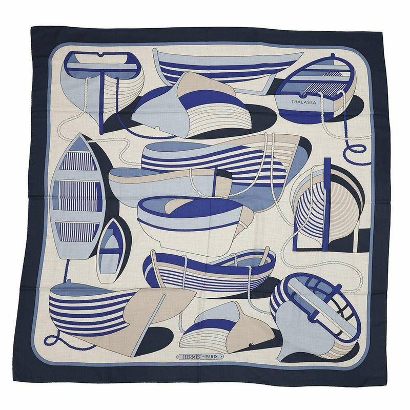 エルメス ストール カレ140 カレジェアン タラサ THALASSA HERMES シルク カシミヤ 2025年春夏