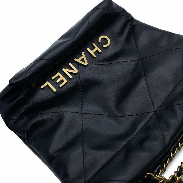 シャネル ハンドバッグ CHANEL 22 ミニ ココマーク シャイニーカーフレザー AS3980 CHANEL 2wayショルダーバッグ 黒