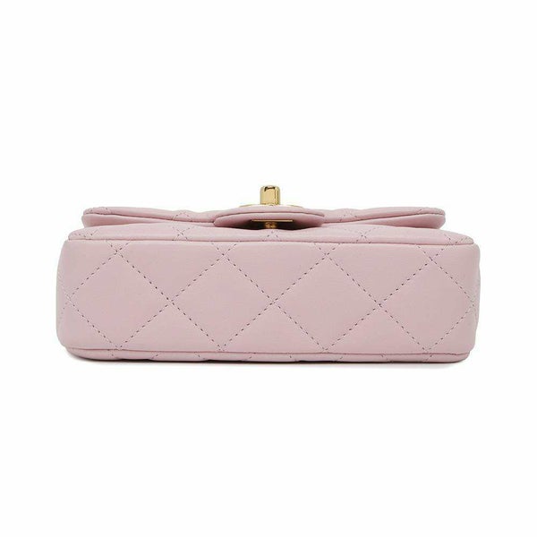 シャネル チェーンショルダーバッグ トップハンドル ミニ フラップ マトラッセ ココマーク ラムスキン AS4847 CHANEL