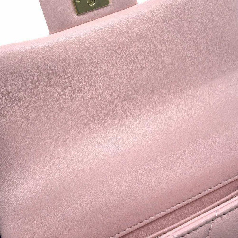 シャネル チェーンショルダーバッグ トップハンドル ミニ フラップ マトラッセ ココマーク ラムスキン AS4847 CHANEL