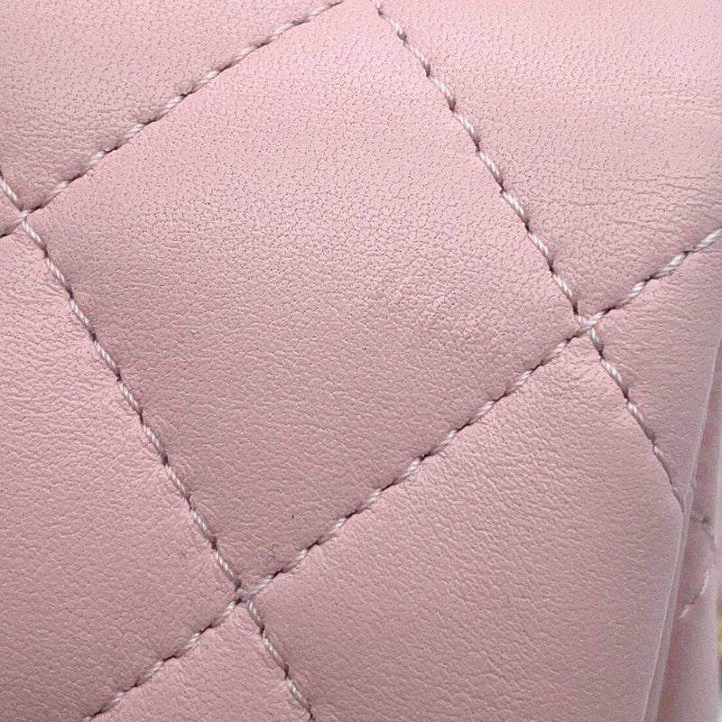 シャネル チェーンショルダーバッグ トップハンドル ミニ フラップ マトラッセ ココマーク ラムスキン AS4847 CHANEL