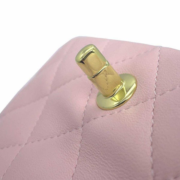 シャネル チェーンショルダーバッグ トップハンドル ミニ フラップ マトラッセ ココマーク ラムスキン AS4847 CHANEL