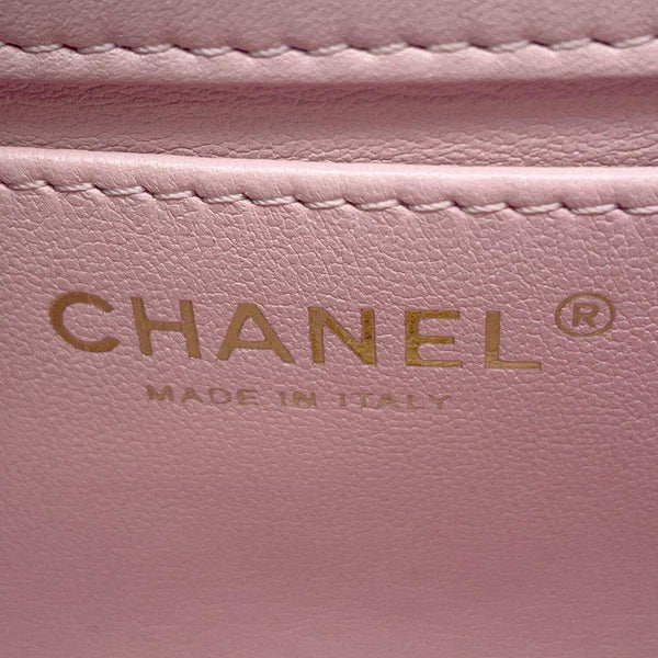 シャネル チェーンショルダーバッグ トップハンドル ミニ フラップ マトラッセ ココマーク ラムスキン AS4847 CHANEL