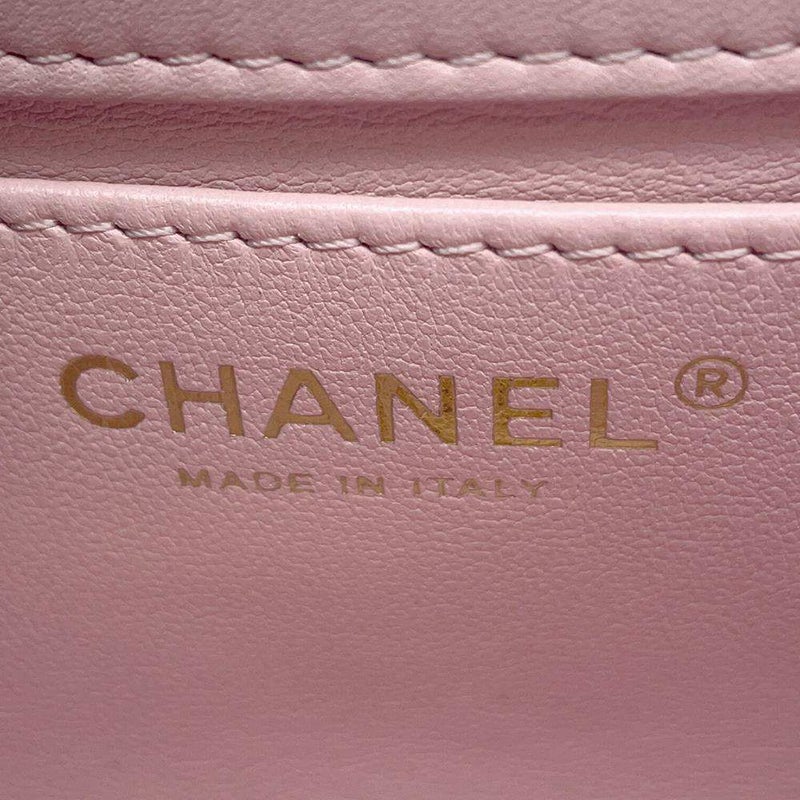 シャネル チェーンショルダーバッグ トップハンドル ミニ フラップ マトラッセ ココマーク ラムスキン AS4847 CHANEL
