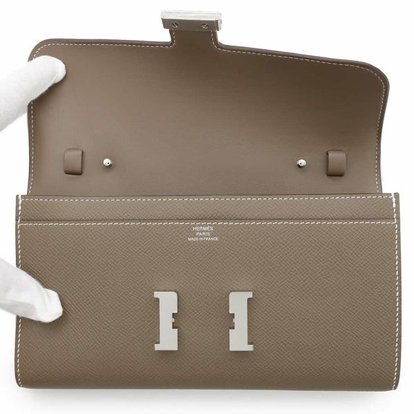 エルメス 長財布 コンスタンス トゥーゴー ロング エトゥープ/シルバー金具 エプソン W刻印 財布