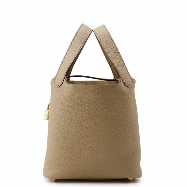 エルメス ハンドバッグ ピコタンロックPM ベージュマルファ/ゴールド金具 トリヨンクレマンス W刻印