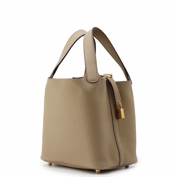 エルメス ハンドバッグ ピコタンロックPM ベージュマルファ/ゴールド金具 トリヨンクレマンス W刻印